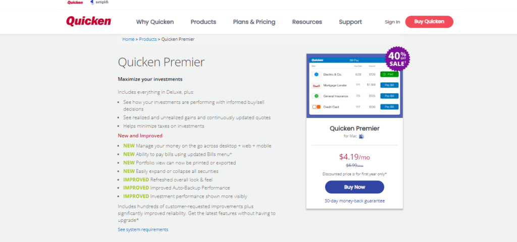 Quicken-Premiere-Homepage