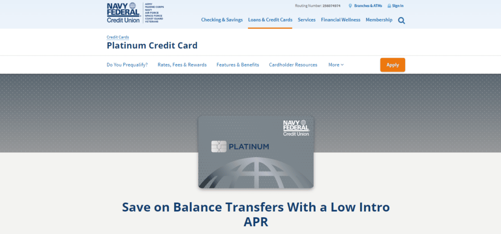 Navy Federal Credit Union Platinum Credit Card